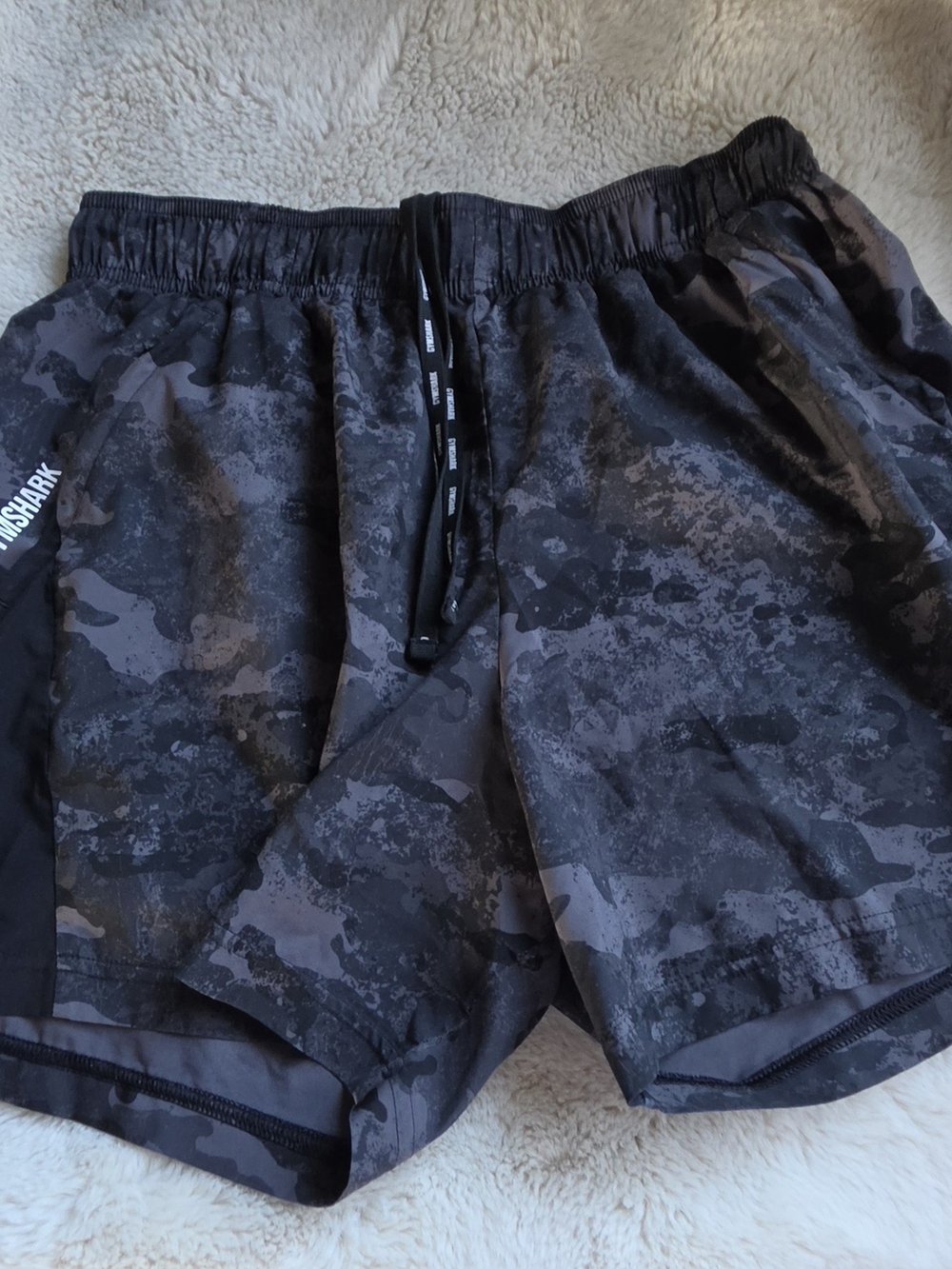 Gymshark Black Camo Athletic Sport 5" Shorts